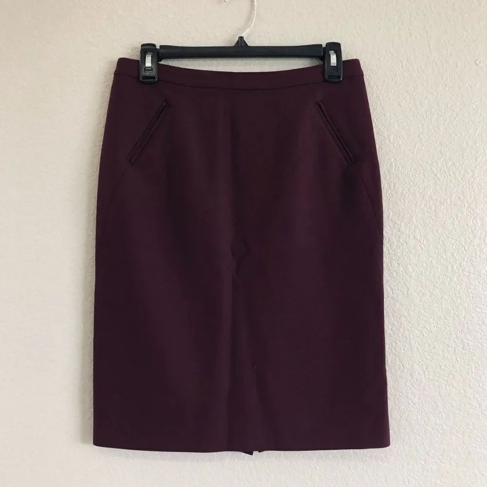 Ann Taylor LOFT Maroon Stretch Pencil Skirt 2